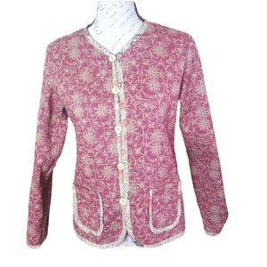 Quilted floral cardigan, reversible handmade coastal grandma Grandmacore